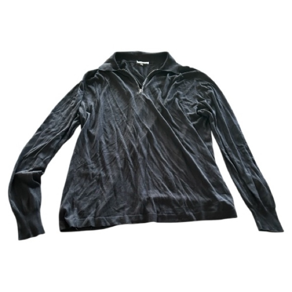 Cortigiani black pull over half zip seater made in Italy